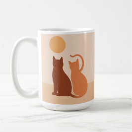 Boho Cats Sunset Desert Kaffemugg