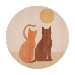 Boho Cats Sunset Desert Round Cot Board