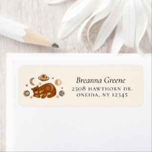 Boho Celestial Bear Returadress Etikett