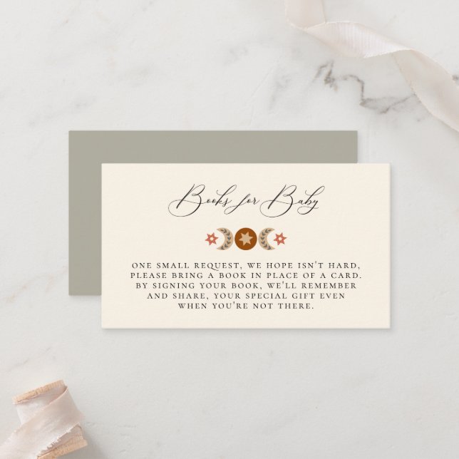 Boho Celestial Bok-visitkort Placeringskort (Fram/Back In Situ)