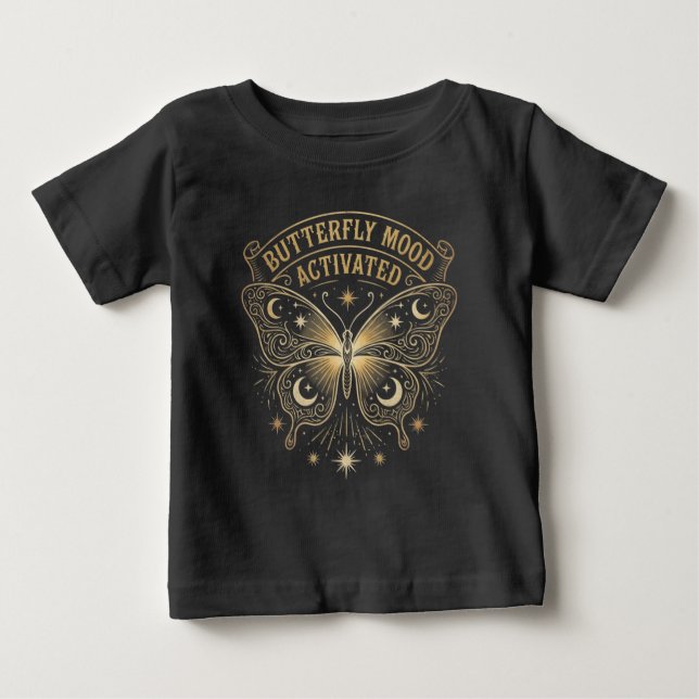 Boho Celestial Butterfly“Butterfly Mood Activated” T Shirt (Framsida)
