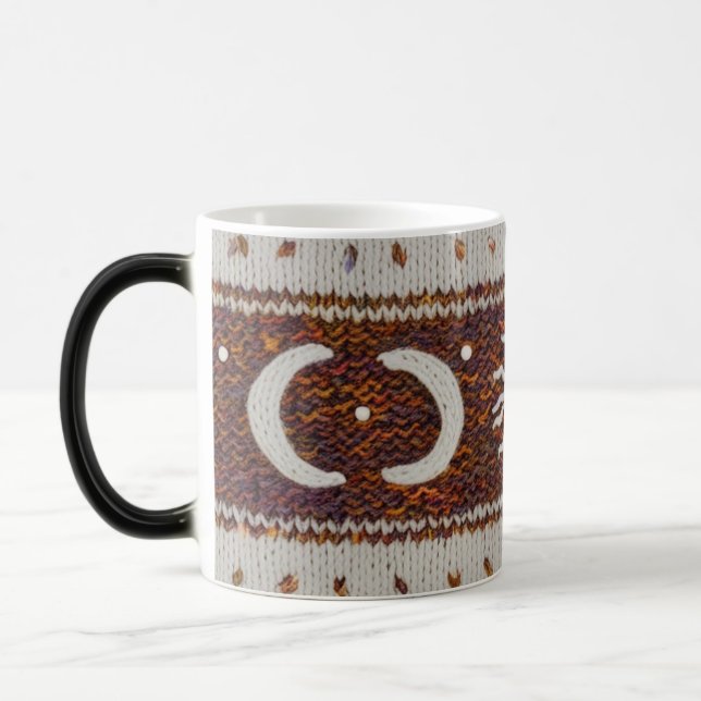 Boho Celestial Fjäderstickad Färgföränderlig Mugg (Vänster)