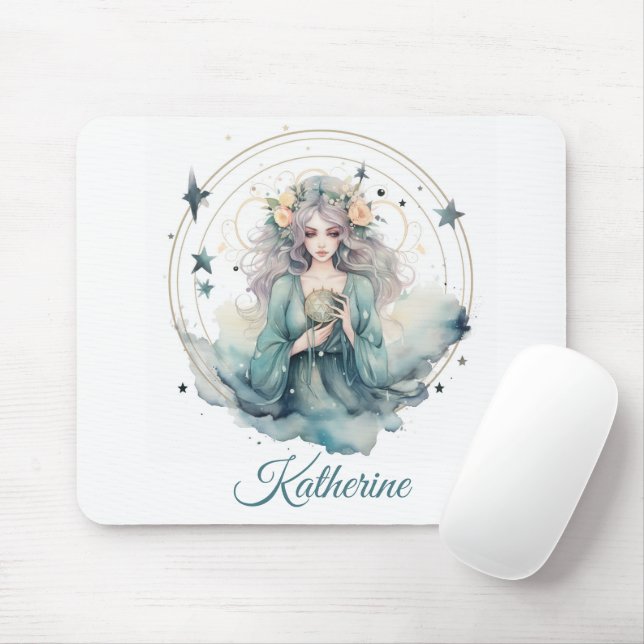 Boho Celestial Häxig Namn Musmatta (Med mus)