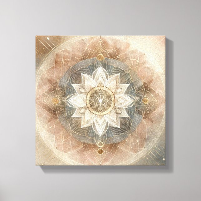 Boho Celestial Mandala in Soft Harmony Canvastryck (Framsida)