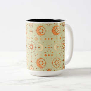 Boho Celestial Mugg Astrologikonst för sol och M