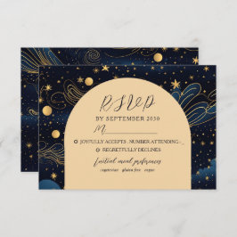 Boho Celestial Night Bröllop OSA Card