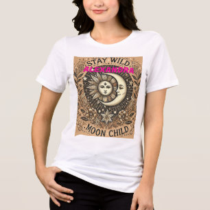 Boho Celestial ’Shine Måne Child’ T-Shirt - Mystic