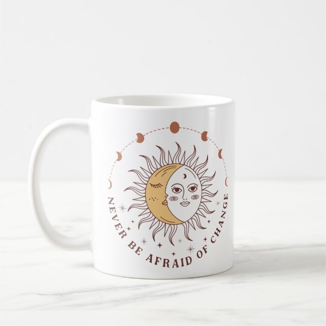 Boho Celestial Sol och Måne Kaffemugg (Vänster)