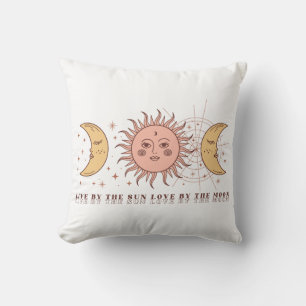 Boho Celestial Sol och Måne Kudde