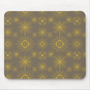 Boho Celestial Sol Stars Grått Mönster Musmatta