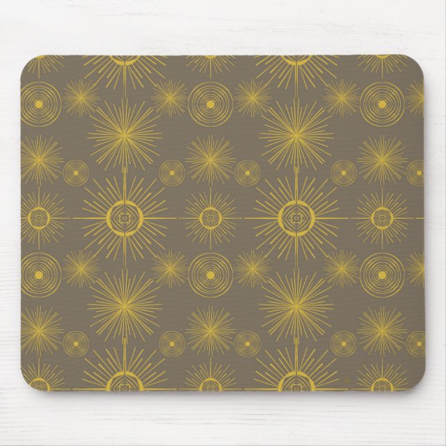Boho Celestial Sol Stars Grått Mönster Musmatta (Framsidan)