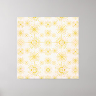 Boho Celestial Sol Stars Ivory Mönster Canvastryck