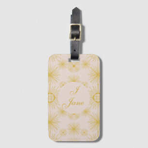 Boho Celestial Sol Stars Personlig Ivory Bagagebricka