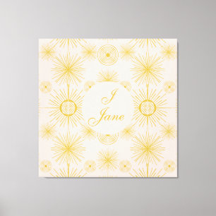 Boho Celestial Sol Stars Personlig Ivory Canvastryck