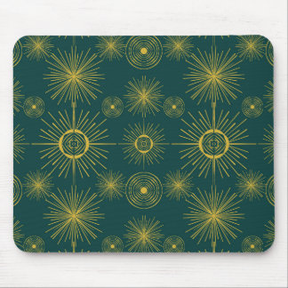 Boho Celestial Sol Stars Teal Grönt Musmatta