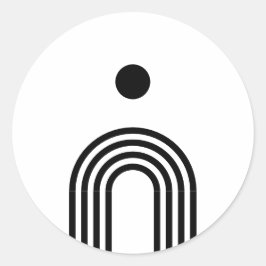 Boho Celestial Solen Runt Klistermärke