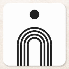 Boho Celestial Sun Underlägg Papper Kvadrat