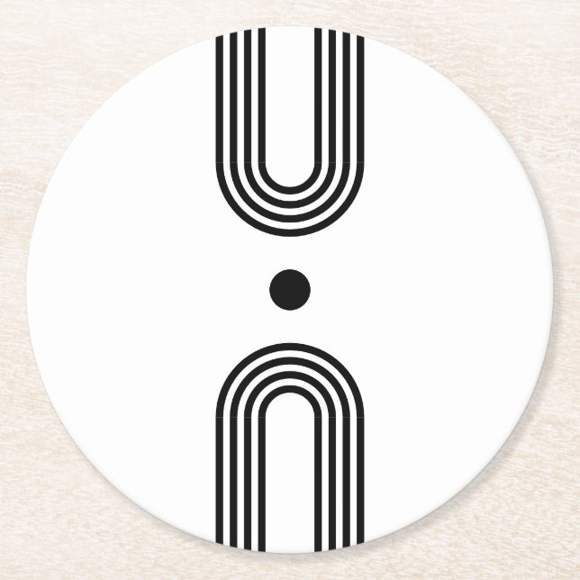 Boho celestial Sun Underlägg Papper Rund (Framsidan)