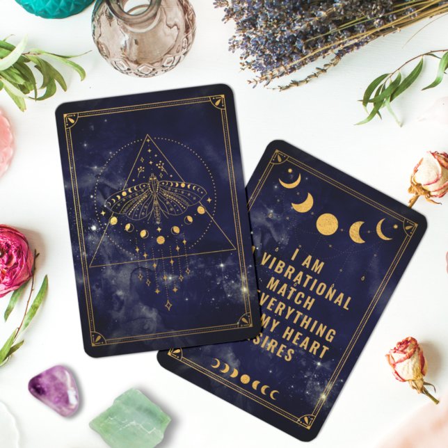 Boho Celestial Vibrational Match Affirmation Card (Skapare uppladdad)