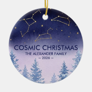 Boho Celestial Vinter Solstice Akvarell Julgransprydnad Keramik