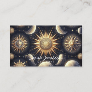 Boho Celestial Visitenkort – Kosmisk Natt Himmel Visitkort