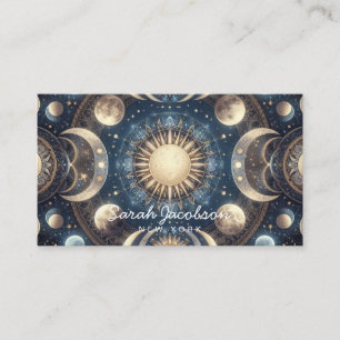 Boho Celestial Visitenkort – Kosmisk Natt Himmel Visitkort