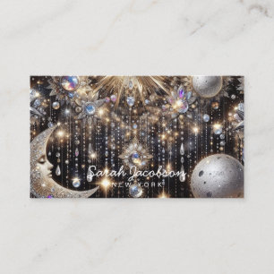 Boho Celestial Visitenkort – Kosmisk Natt Himmel Visitkort