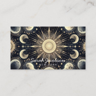 Boho Celestial Visitenkort – Kosmisk Natt Himmel Visitkort