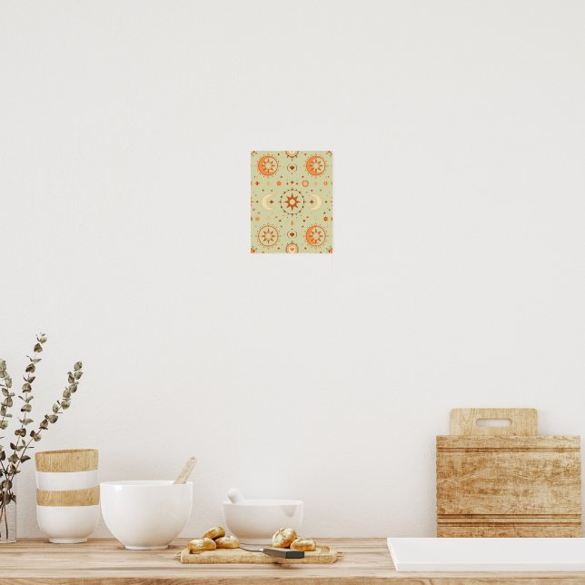 Boho Celestial Wall Art | Sol och Måne Andlig Poster (Kök)
