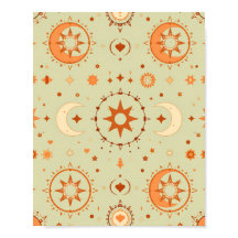 Boho Celestial Wall Art | Sol och Måne Andlig