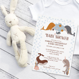 Boho Celestial Whales Star Baby Shower-inbjudan Inbjudningar