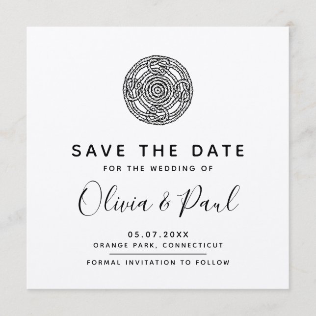 Boho celtic stil Spara Bröllop-kortet för datum Inbjudningar (Framsida)