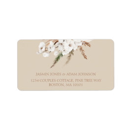 Boho Champagne Pampas Grass Bröllop Adressetikett