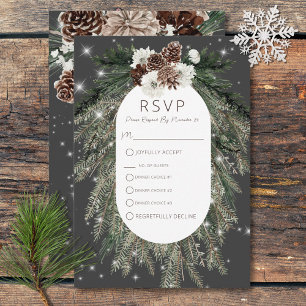 Boho Charcol Gräs Winter Gnistra 3 Middag OSA Kort