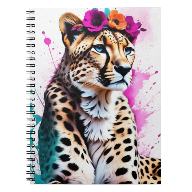 Boho Cheetah Notebook Journal Anteckningsbok (Framsidan)
