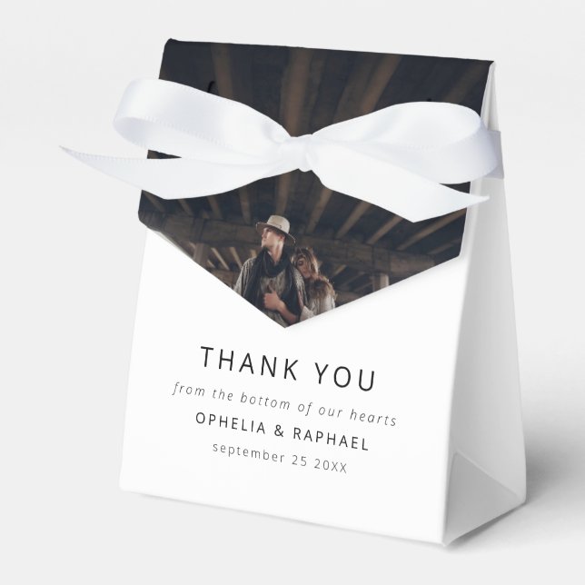 Boho Chic 2 Photo Overlay Tack Bröllop Presentaskar (Framsidan Sidan)