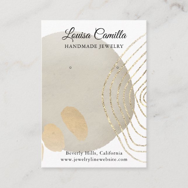 Boho Chic Abstrakt Earrings Visning Card Visitkort (Framsida)