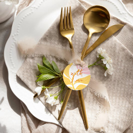 Boho Chic Abstrakt Färgrik Modern Blommig Bröllop Gåvor Etiketter