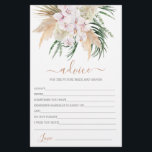 Boho Chic Advice for Bride Card<br><div class="desc">Pampas Grass Boho-chicens råd till bridkortet</div>