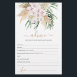 Boho Chic Advice for Bride Card<br><div class="desc">Pampas Grass Boho-chicens råd till bridkortet</div>