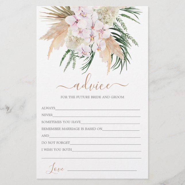 Boho Chic Advice for Bride Card (Framsida)