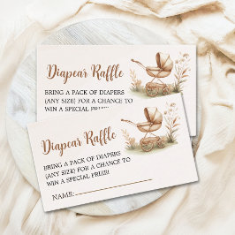 Boho Chic Baby Stroller- Baby Shower Tilläggskort