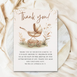 Boho Chic Baby Stroller Neutral Baby Shower Tack Kort