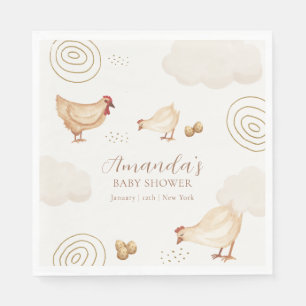 Boho Chic Babyflicka Kläcks Snart Bebis Bjudning Pappersservett