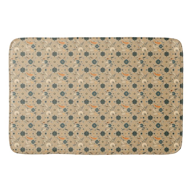 Boho Chic Bath Mat - Mysigt, Snyggt och Absorbent Badrumsmatta (Framsidan)