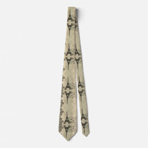 Boho Chic beige Damask Paris Eiffel Torn Slips