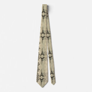 Boho Chic beige Damask Paris Eiffel Torn Slips