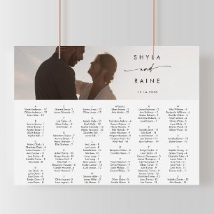 Boho Chic Black and White Bild Seating Chart Poster