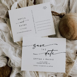 Boho Chic Black and White Bröllop spara datum Inbjudan Vykort