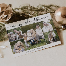 Boho Chic Black White Photo Boho God jul Julkort